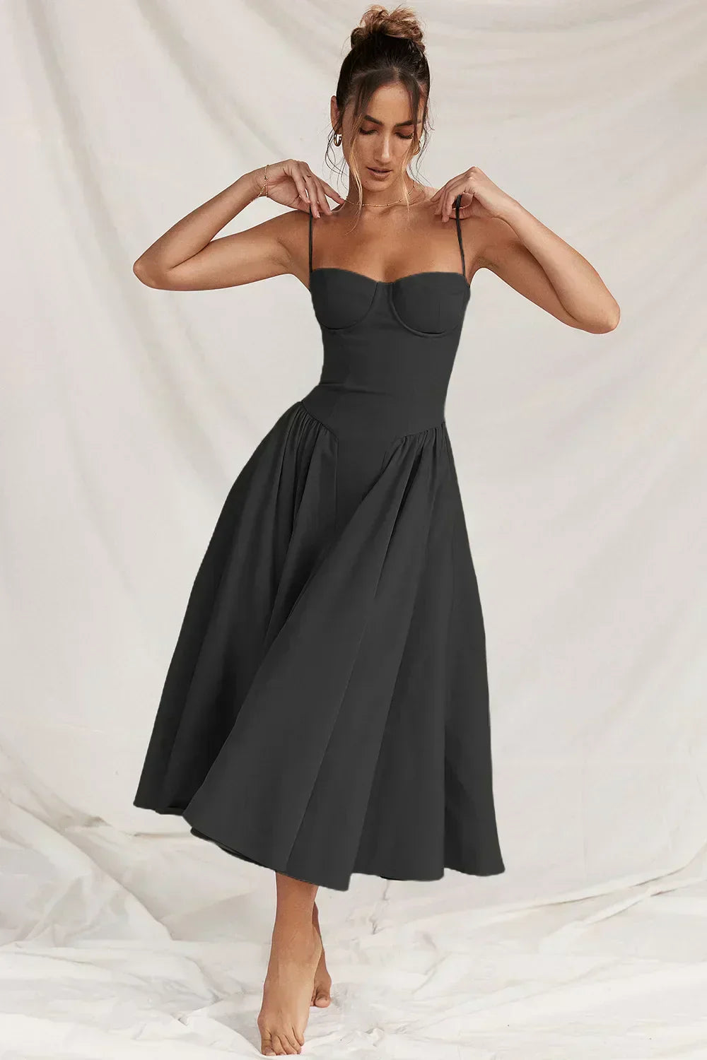 Joanne - Sophisticated sleeveless corset dress