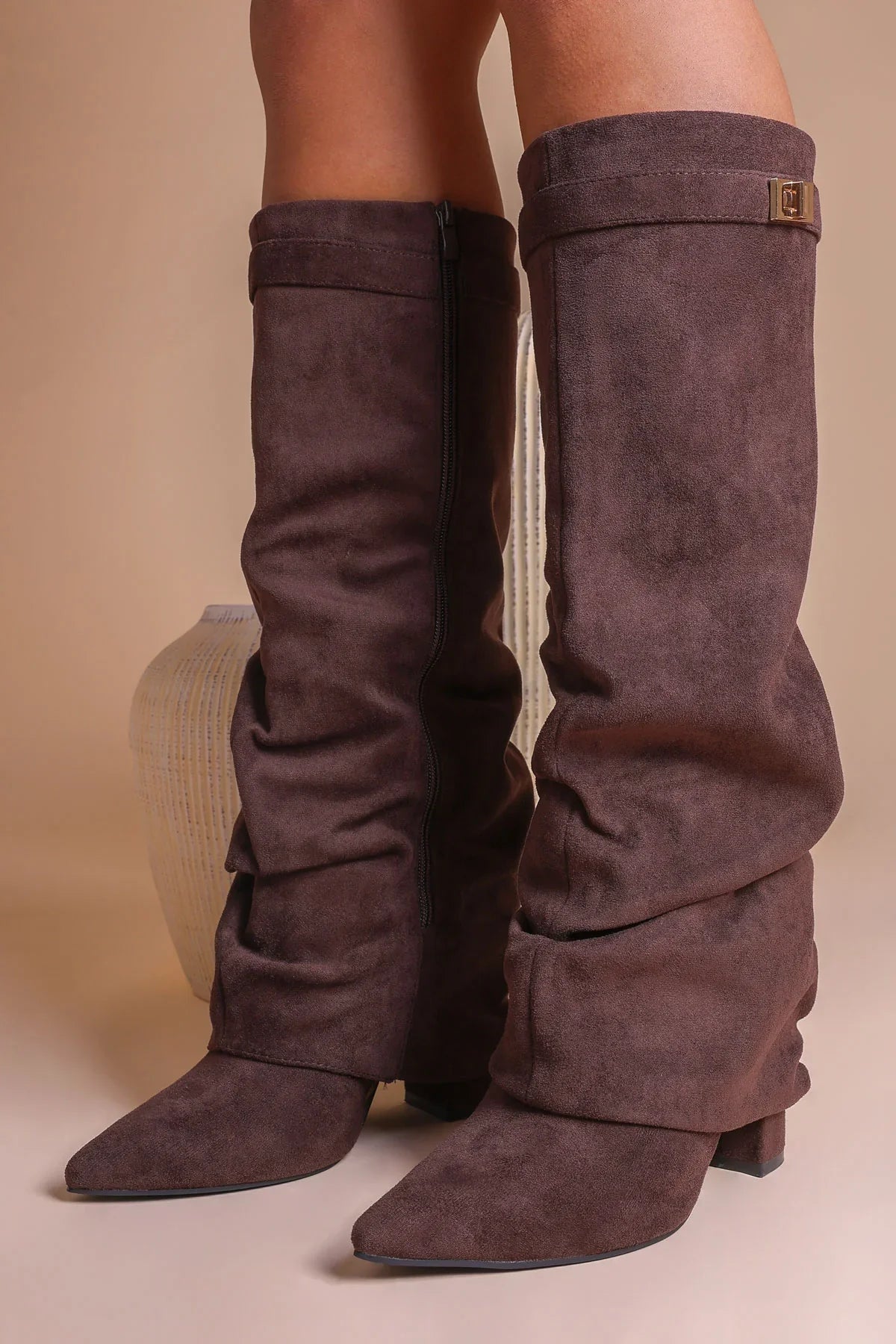 Lavista Slouchy Suede knee high boots - Brown