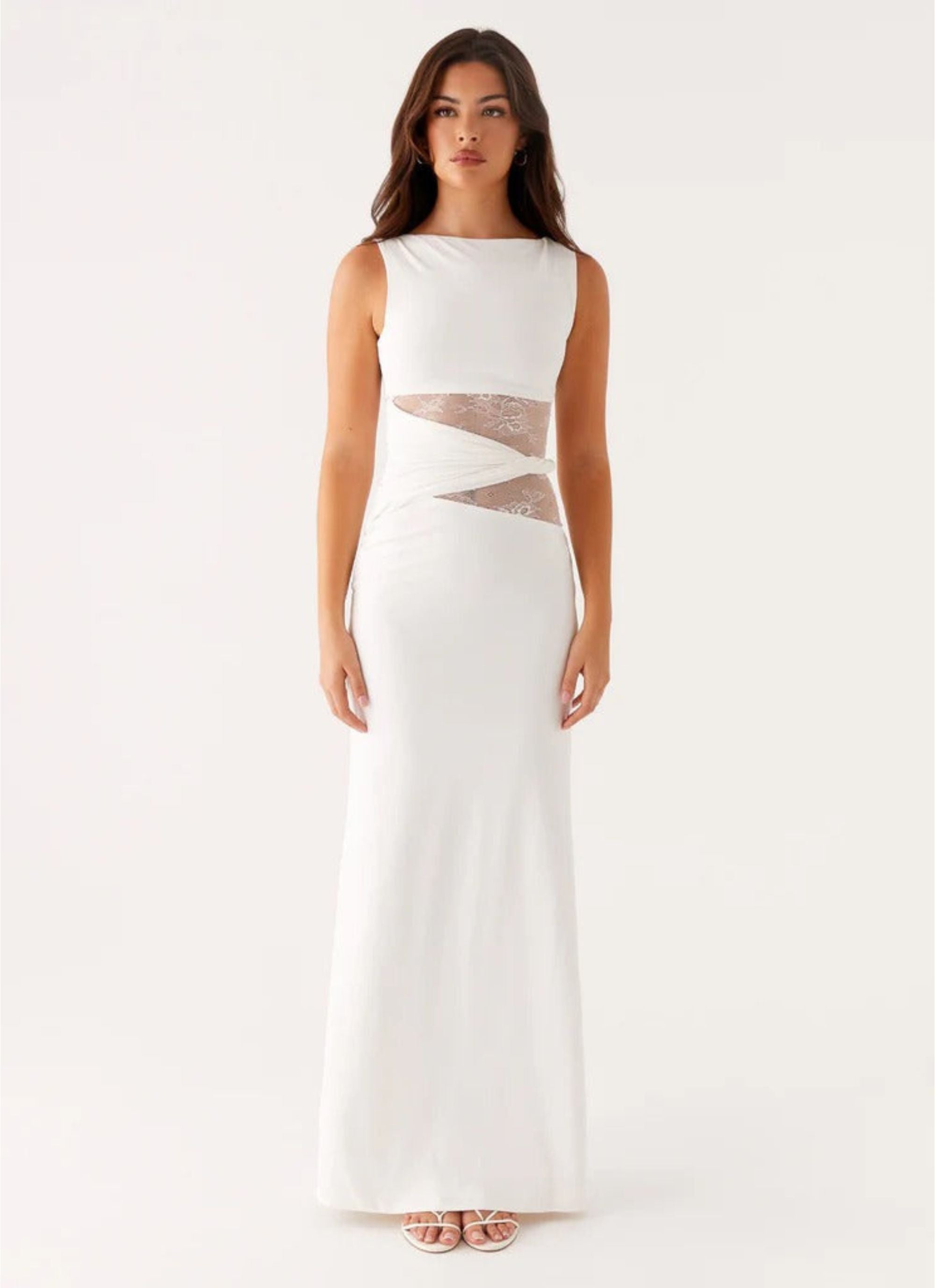 Leni | Flowy Maxi Dress with Subtle Cut-Outs and Lacing