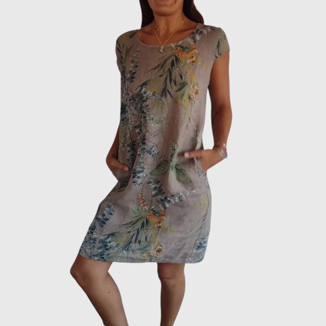 Frances - Leaf Print Dress