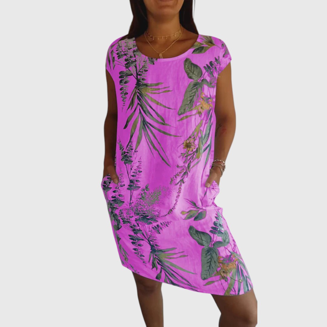 Frances - Leaf Print Dress