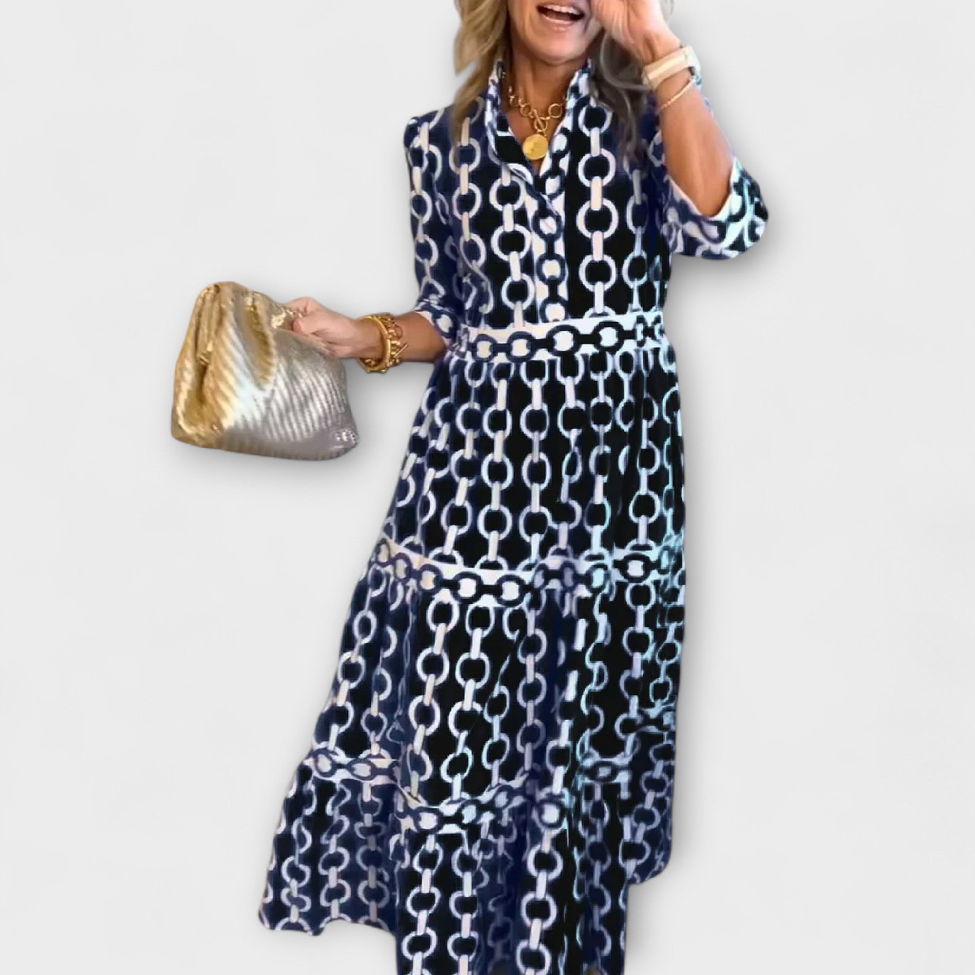 Zara - Midi Dress with Chain Pattern