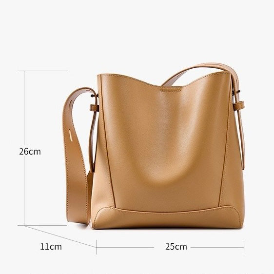 Women’s Genuine Leather Crossbody & Shoulder Oversized Bucket Bag
