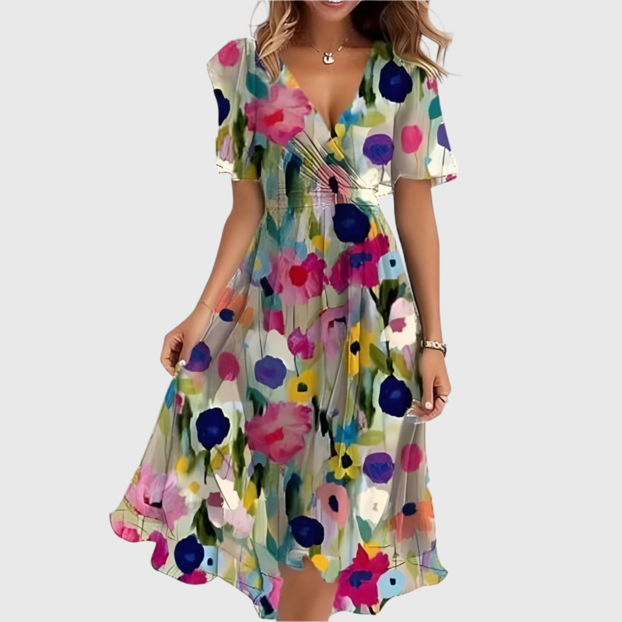 Kristel - Elegant Floral Midi Dress