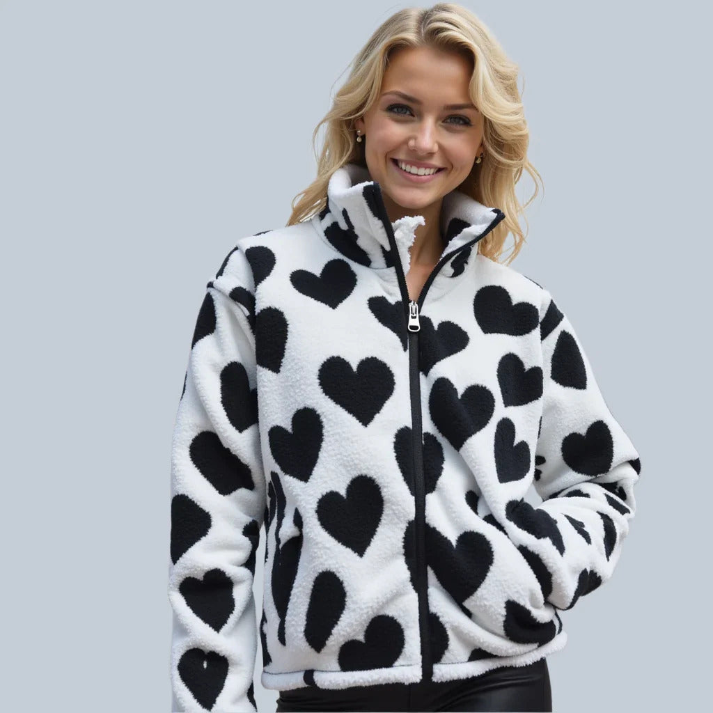Dianne – Reversible Heart-Print Comfort Jacket