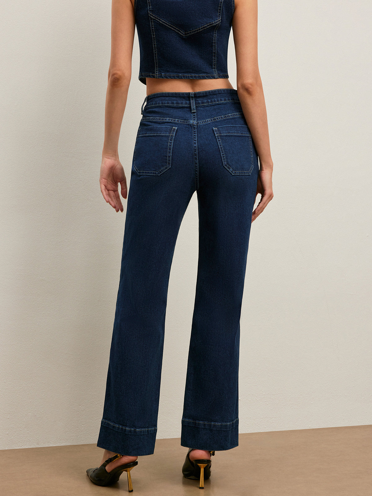 Classic High-Waisted Straight-Leg Jeans