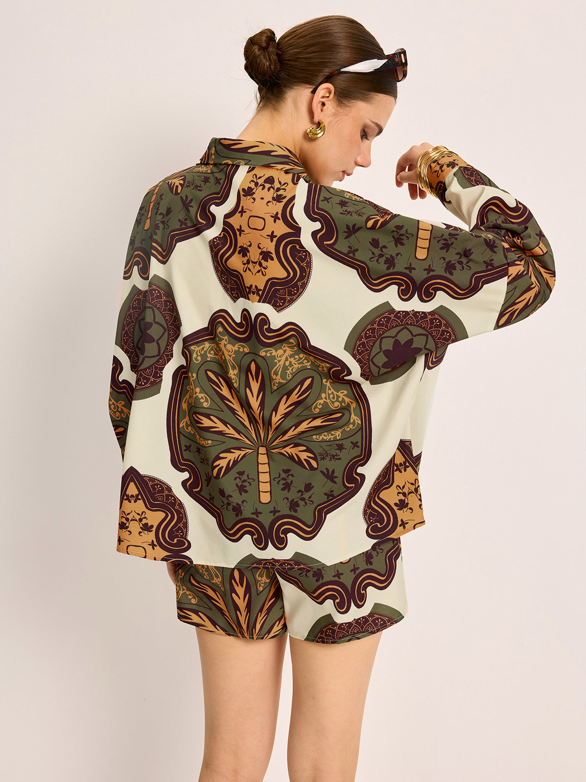 Printed Shirt Shorts Set