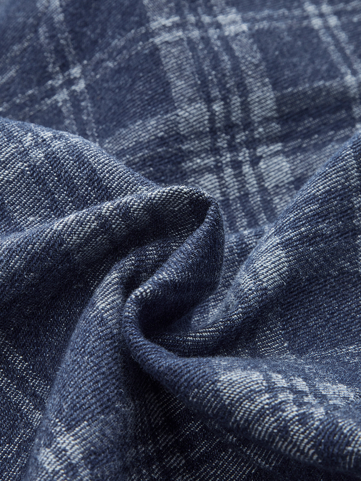 Checkered Print Mid-Waist Denim Short