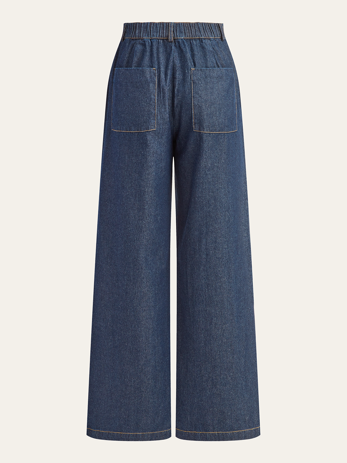 Mid-Waisted Wide-Leg Denim Pants