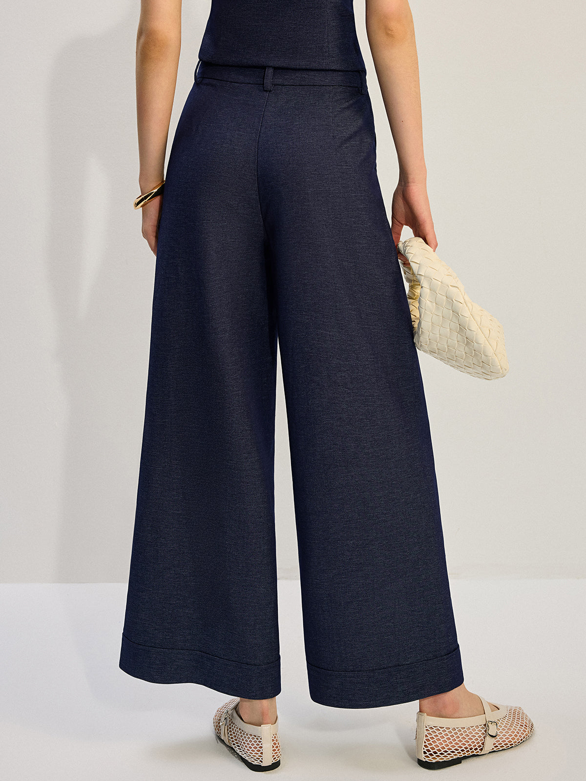 Denim Wide-Leg Pants