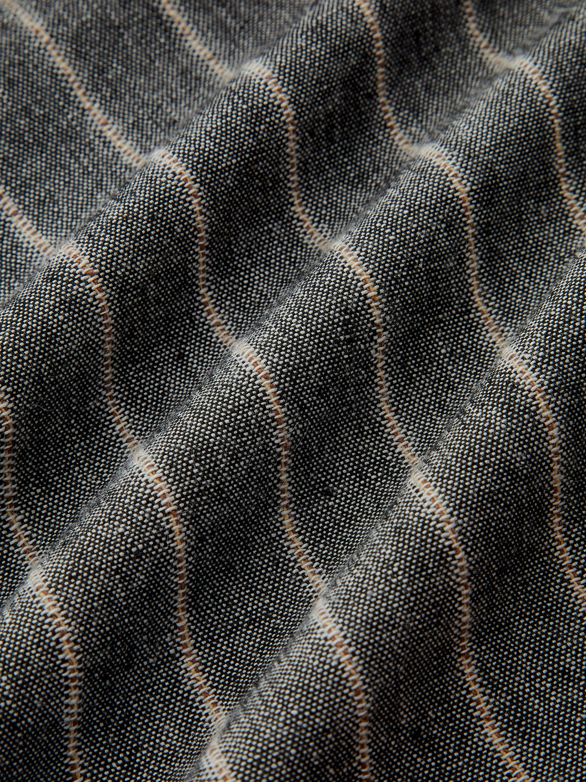 Pinstripe Linen & Cotton High-Waist Pants