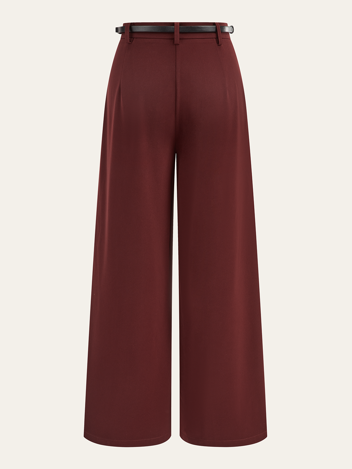 Belted Pleated Wide-Leg Pants