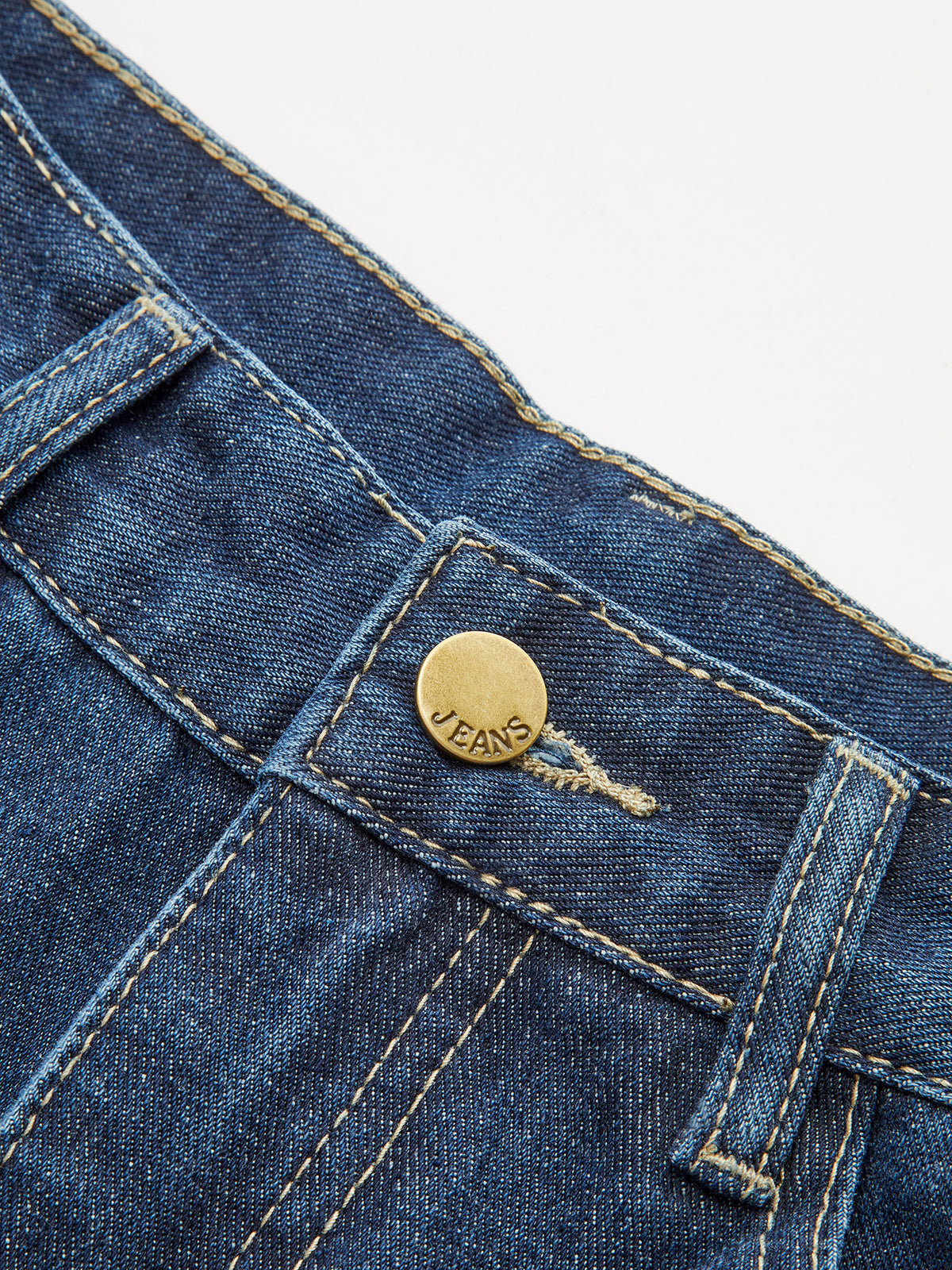 Mid-Waisted Wide-Leg Denim Pants