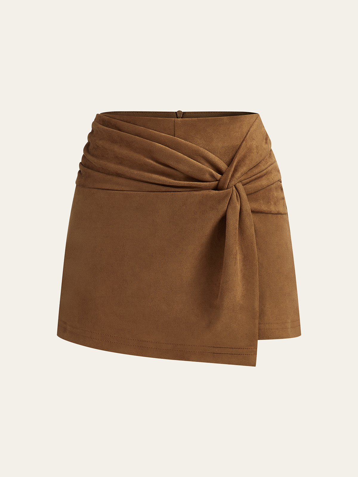 Suede Effect Twist Mini Skirt