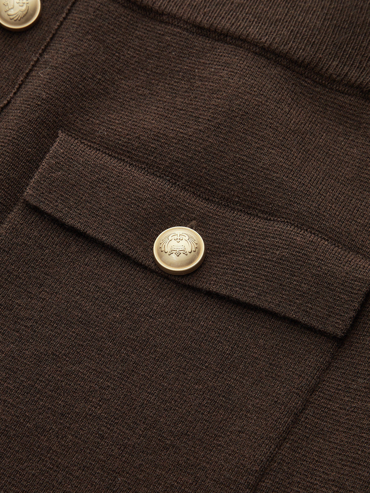 Wool Blend Metal Button Vest and Skirt Set