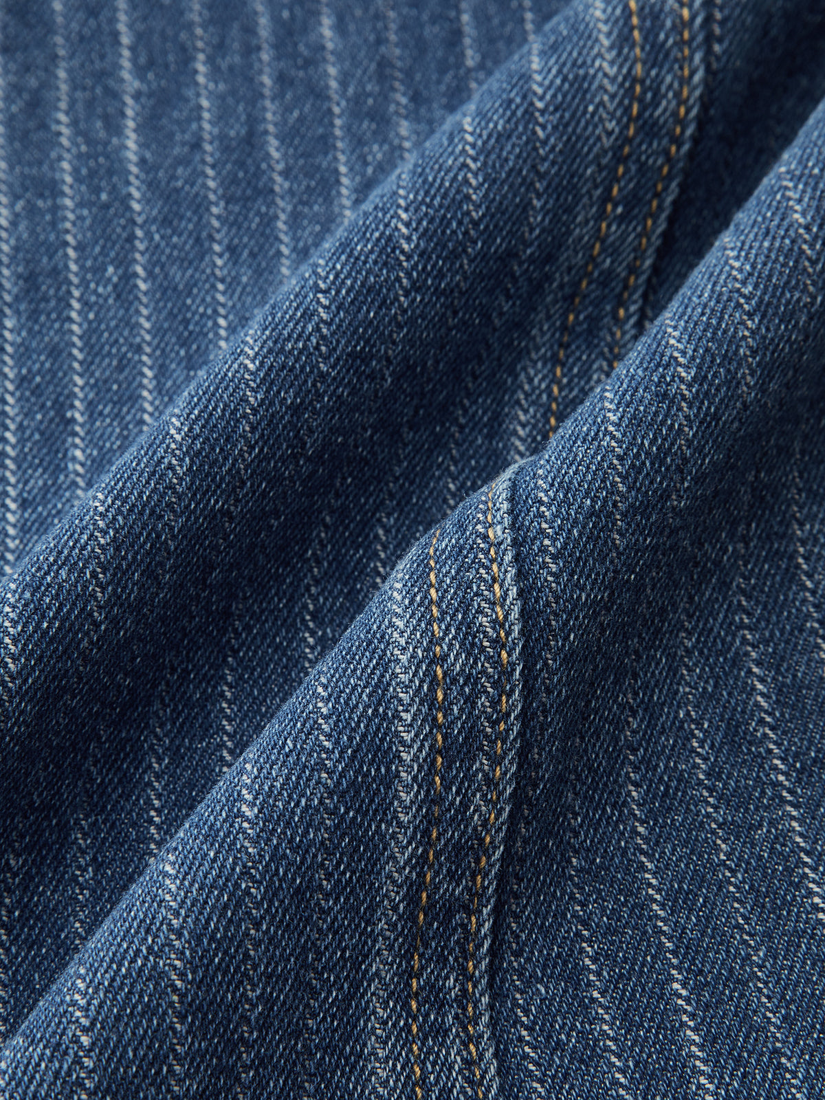 Pinstripe Mid-Waisted Straight-Leg Jeans