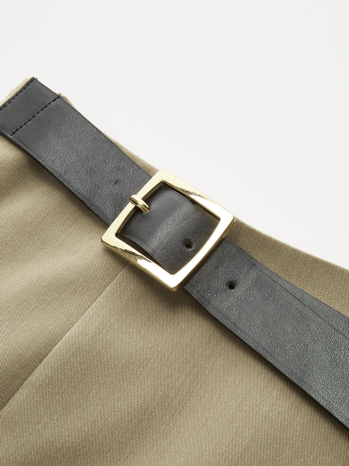 Belted Asymmetrical Drape Skirt