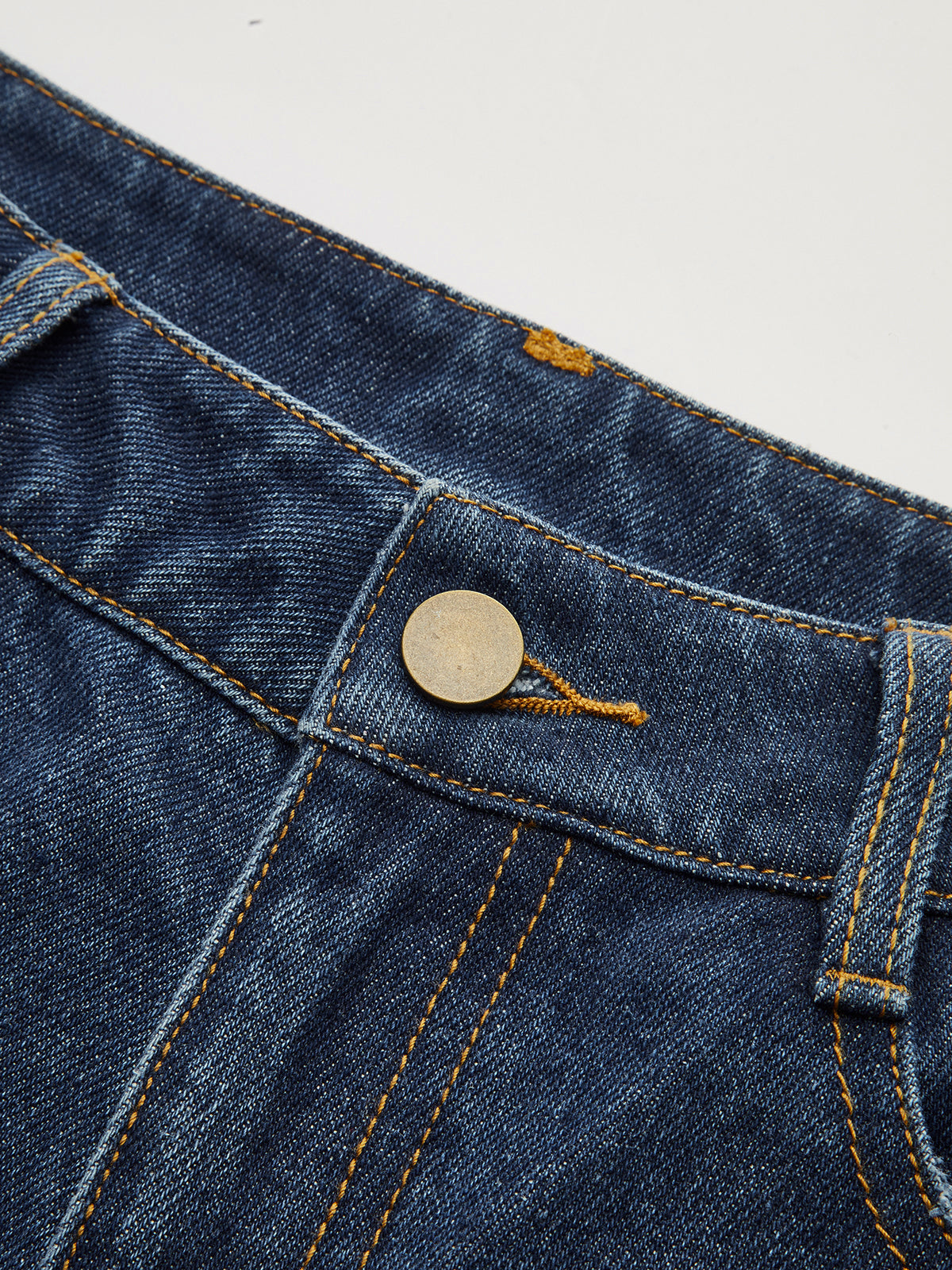 Mid-Waisted Denim Curved-Leg Pants