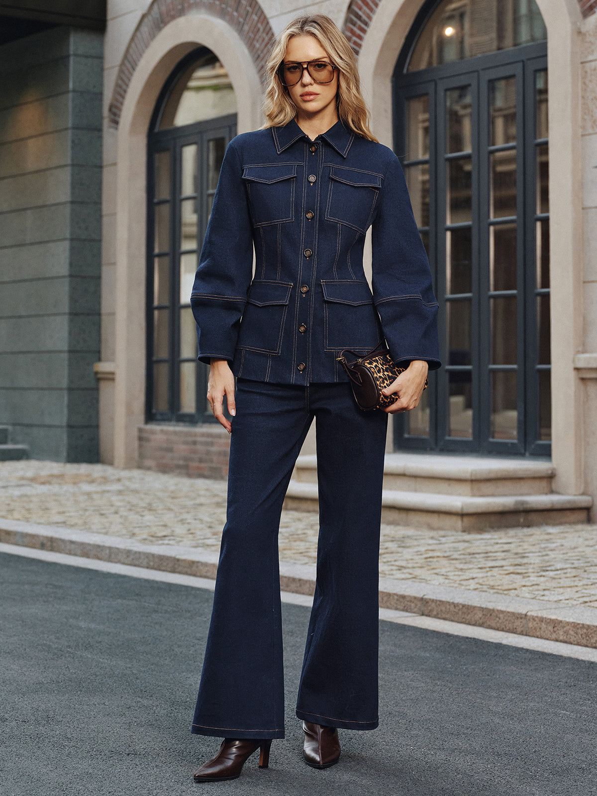 High-Waisted Straight-Leg Jeans