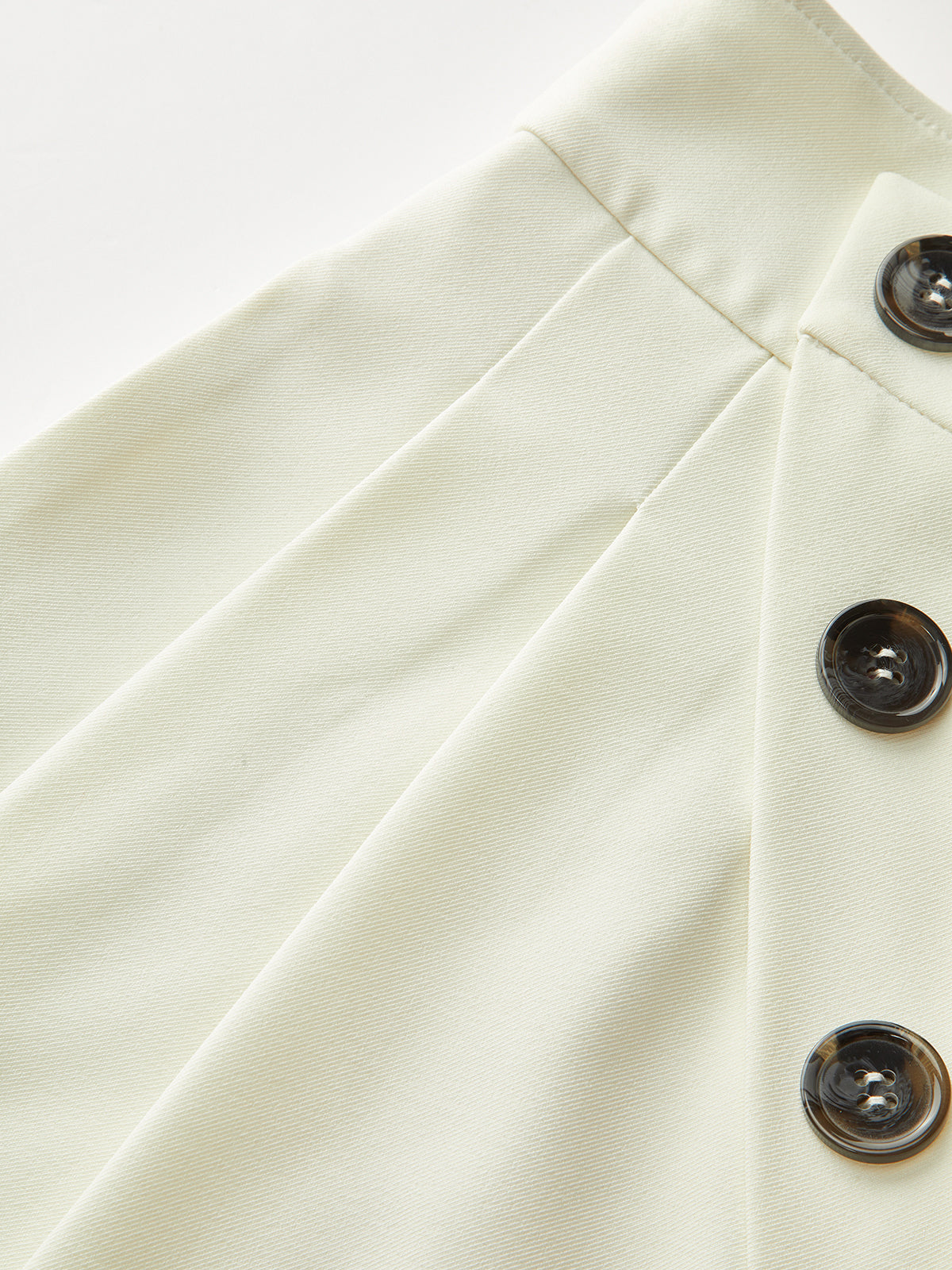 Asymmetric Button Mid-Waist Wide-Leg Pants