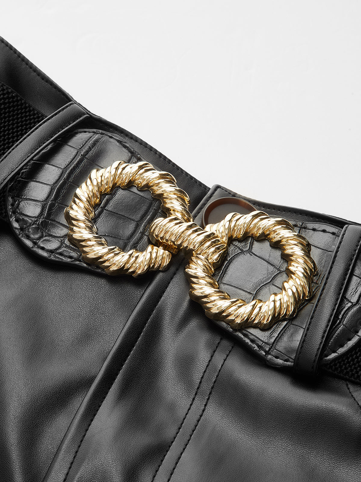 Belted Faux Leather Shorts