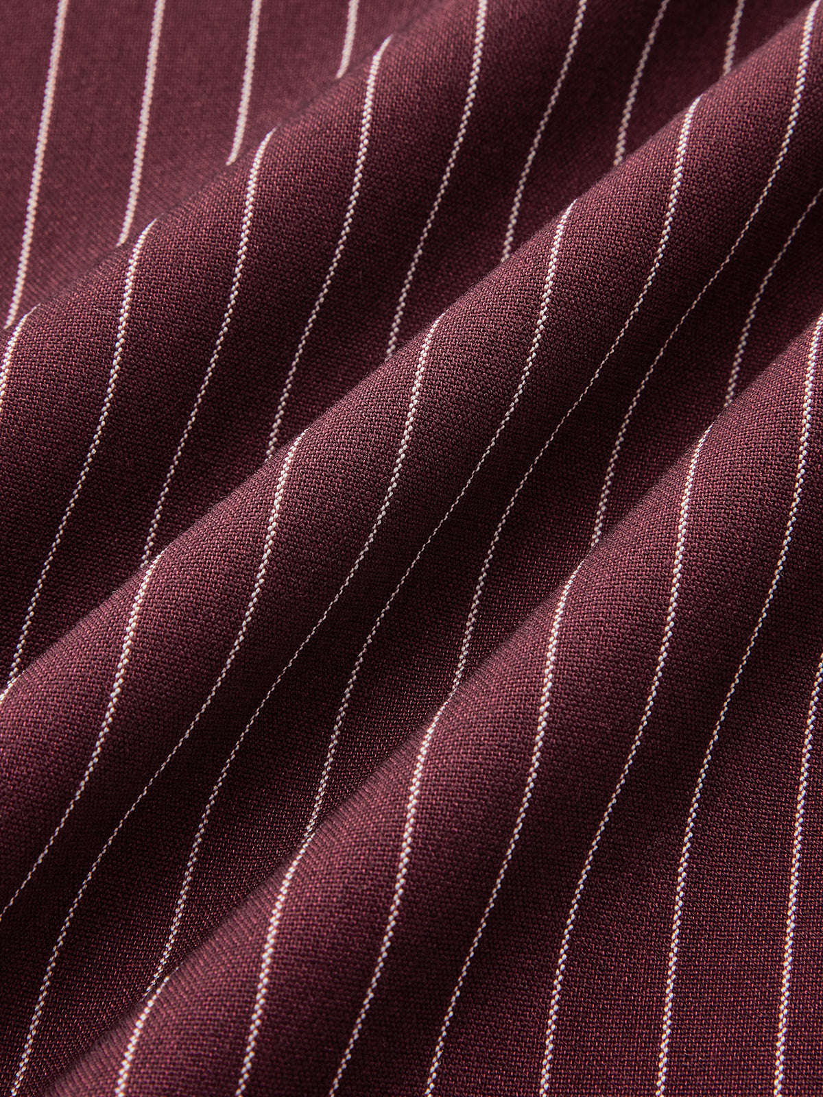 Asymmetric Waistband Pinstripe Wide-Leg Pants