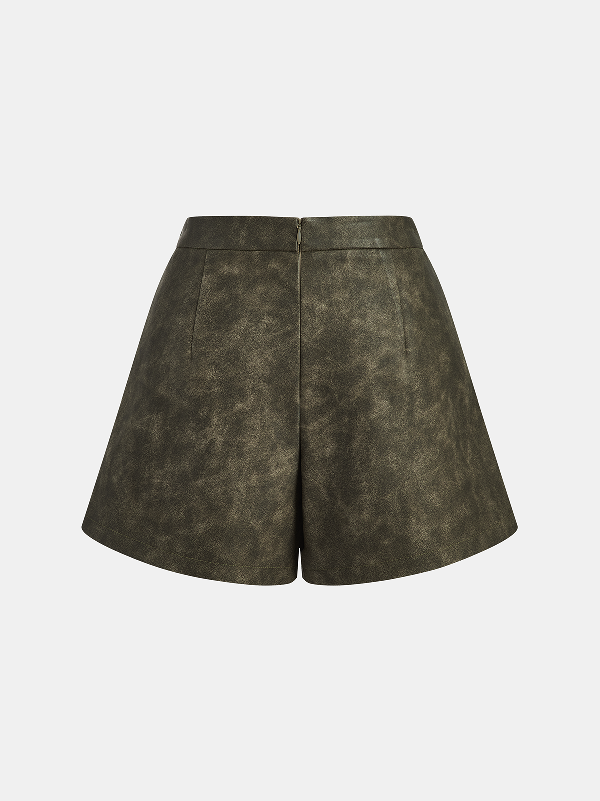 Faux Leather Pleated Shorts
