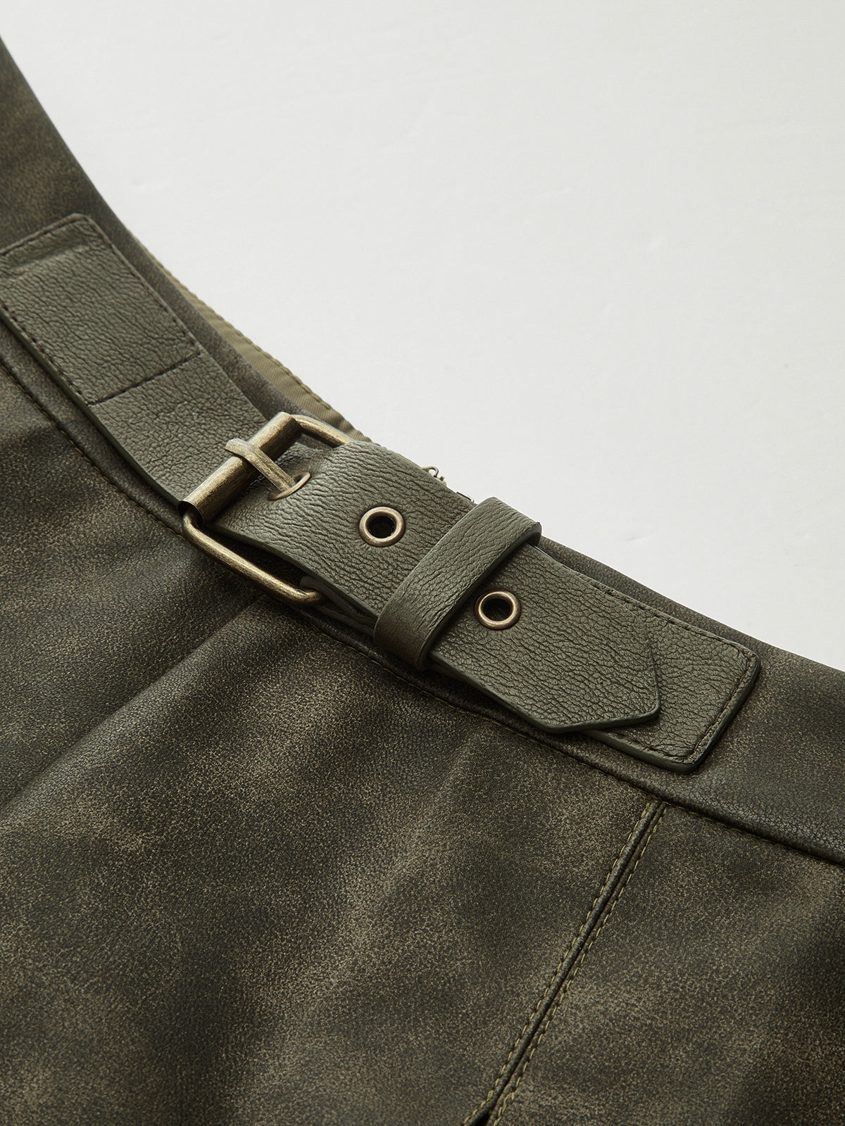 Faux Leather Pleated Shorts