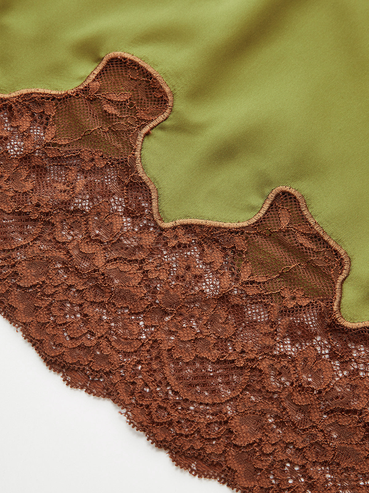 Lace Panel Satin Mini Skirt