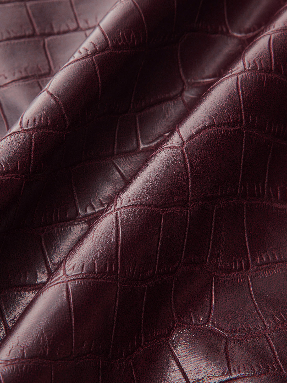 Crocodile Embossed PU Leather Mini Skirt