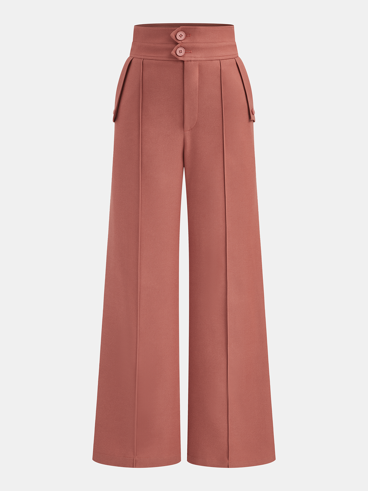 Double-Waistband High-Waisted Wide-Leg Pants