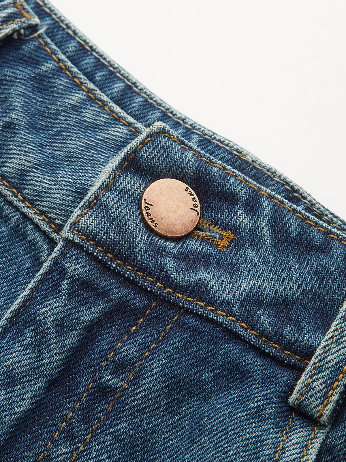 Mid-Waist Denim Curved-Leg Jeans