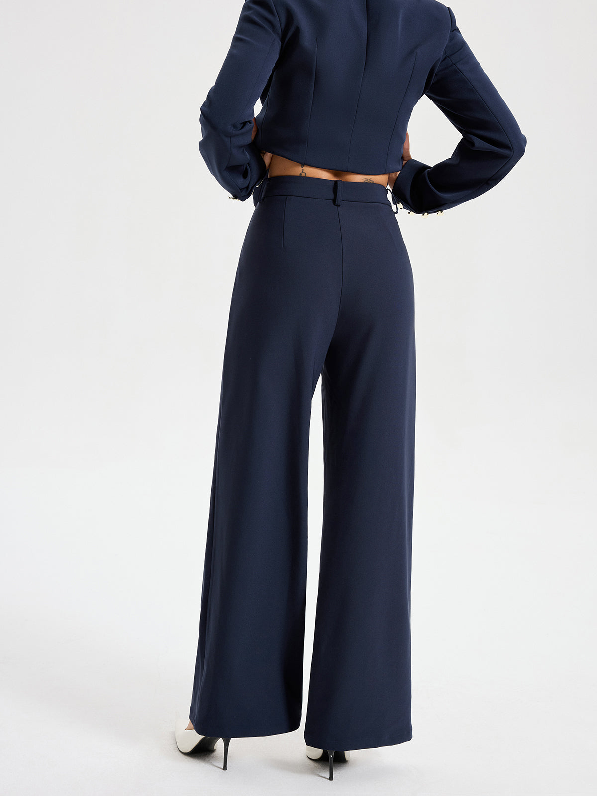 High-Waist Straight-Leg Pants