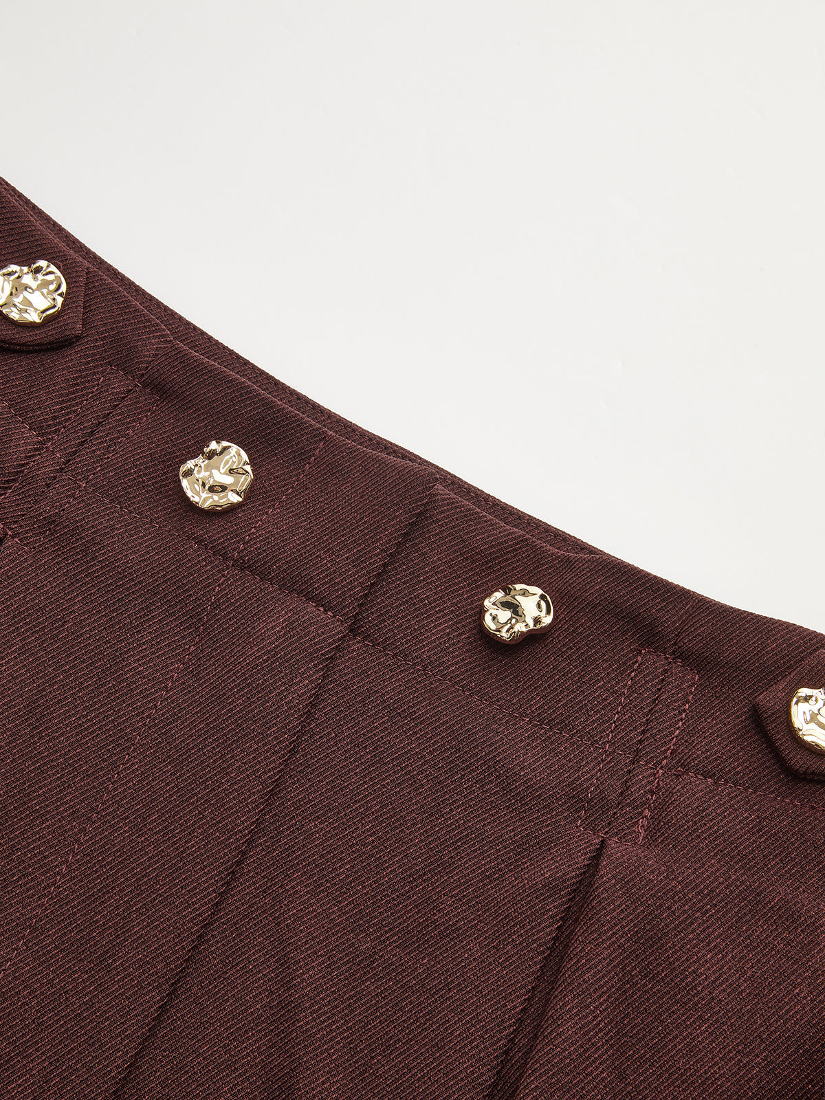 Mid-Waist Pleated Wide-Leg Pants