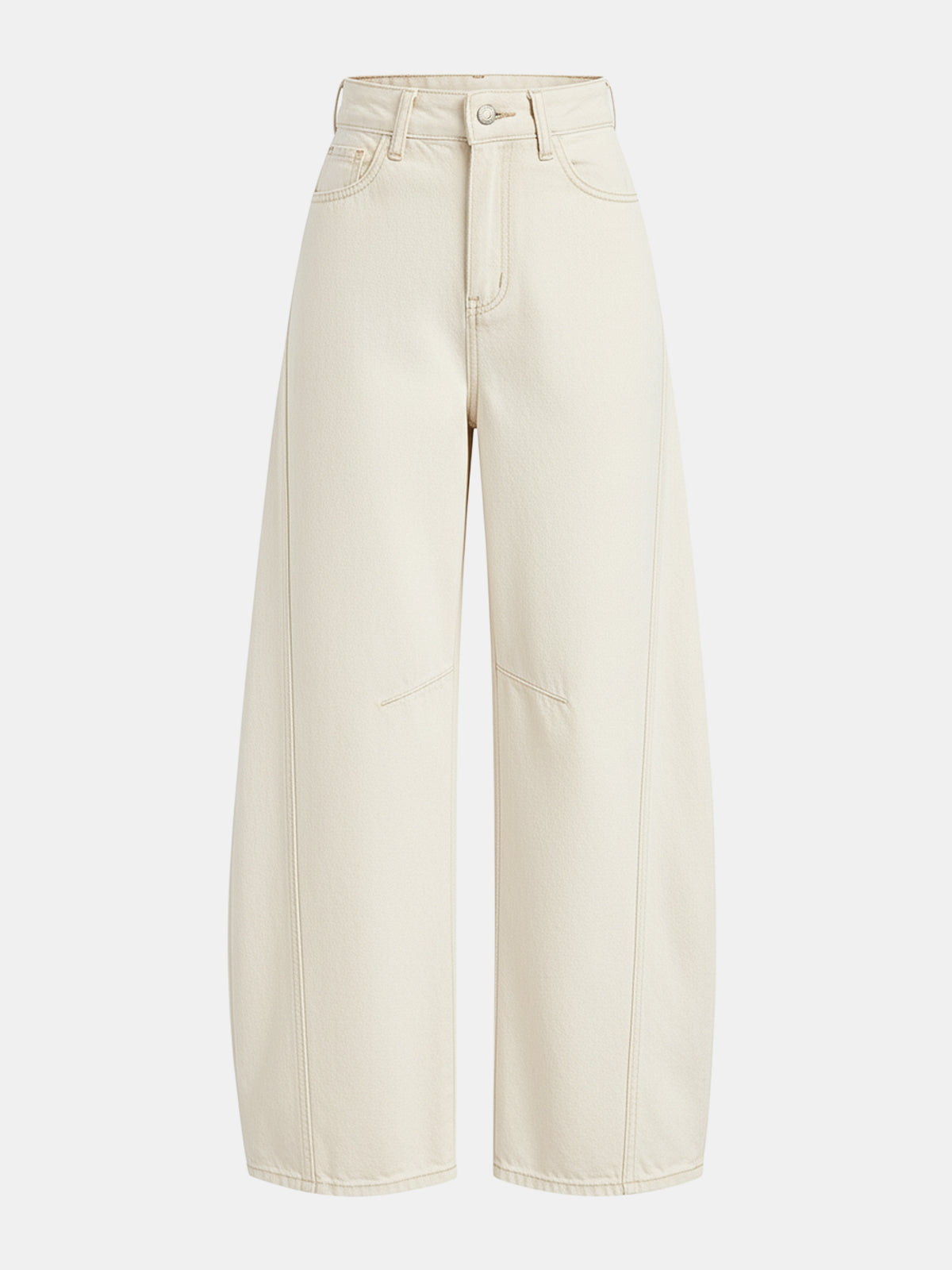 Denim Curved-Leg Jeans