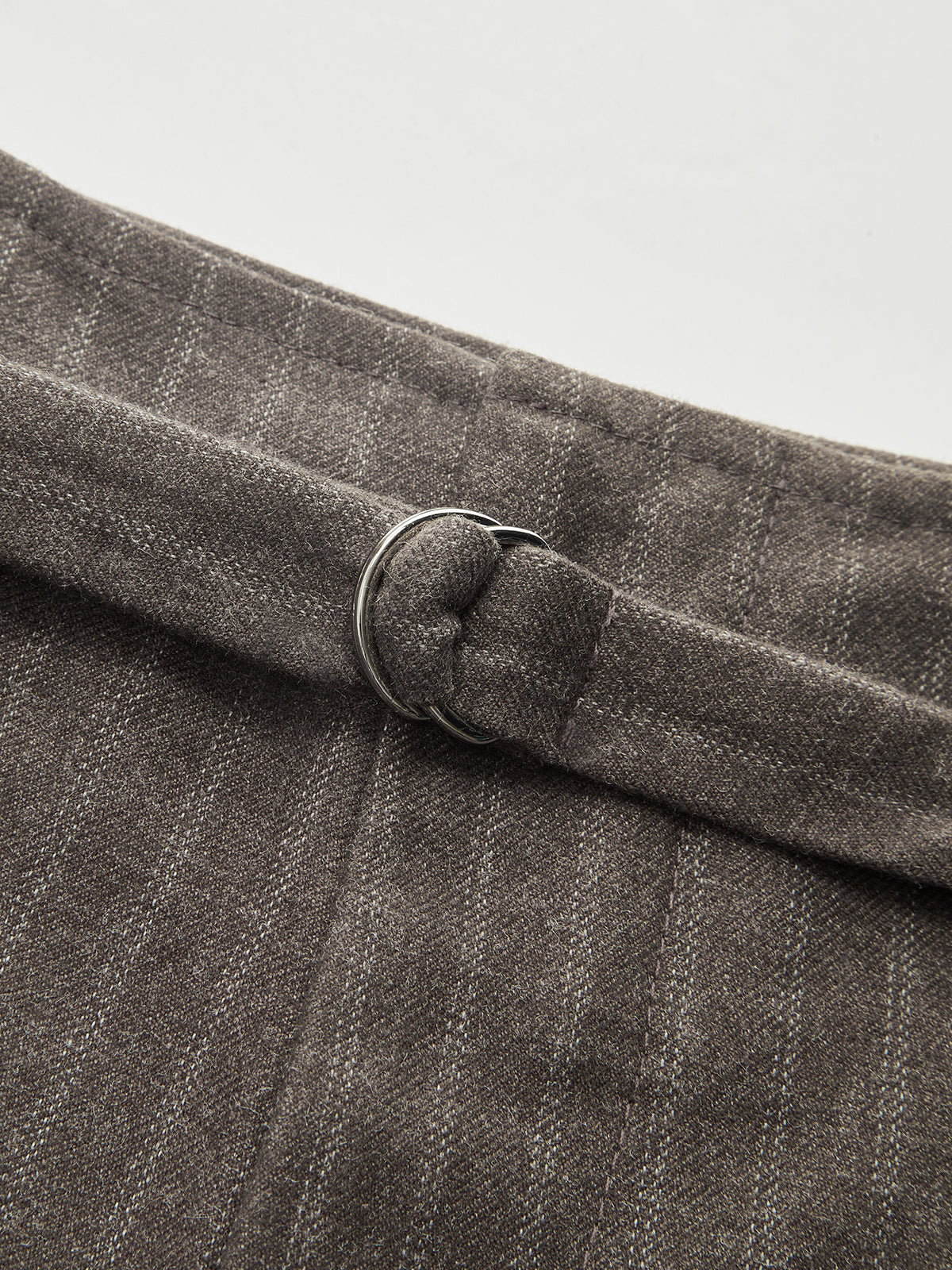 Belted Pinstripe Wide-Leg Pants