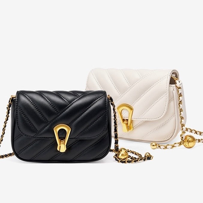 Women’s Genuine Leather Mini Chain Shoulder Bag – 2025 Summer Luxe Edition