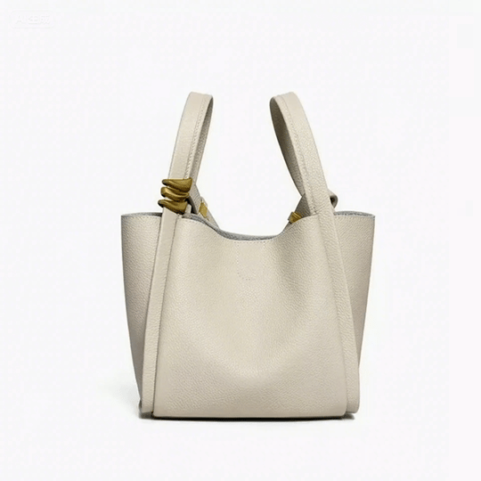 Women's Genuine Leather Mini Picnic Crossbody Bucket Bag