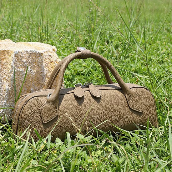 Top Grain Genuine Leather Large Capacity Baguette Handbag