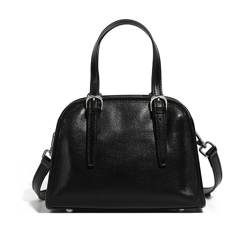 Genuine Leather Bowling Commuter Large Capacity Shoulder Clutch Bag