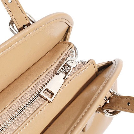 Genuine Leather Bowling Commuter Large Capacity Shoulder Clutch Bag