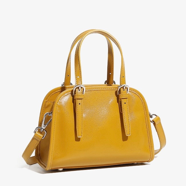 Genuine Leather Bowling Commuter Large Capacity Shoulder Clutch Bag