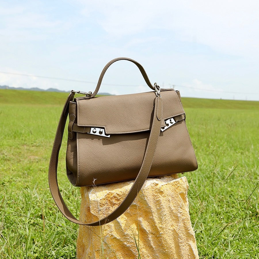 Women's Genuine Leather Minimalist Stylish Large Capacity Tote Shoulder Bag