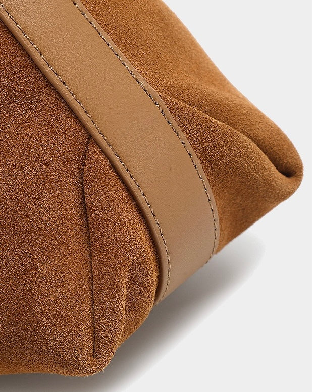 Suede Luxe Hobo Bag with Braided Detail & Tassel Accent