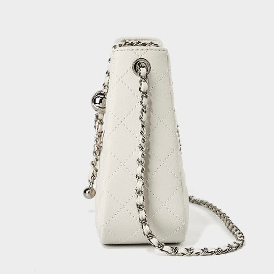 Women's Genuine Cowhide Commuter Chain Bucket Bag