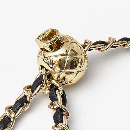 Genuine Leather Quilted Chain-Embellished Crossbody Bag