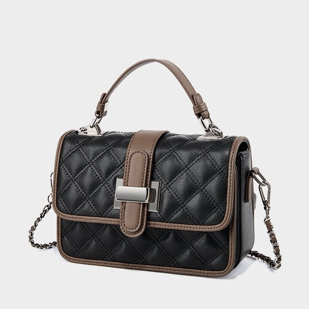 Women’s Genuine Leather Quilted Crossbody Bag – Light Luxury Everyday Essential