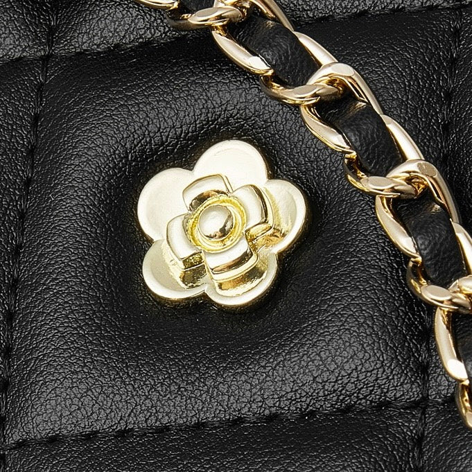 Women's Quilted Genuine Leather Chain Shoulder Bag