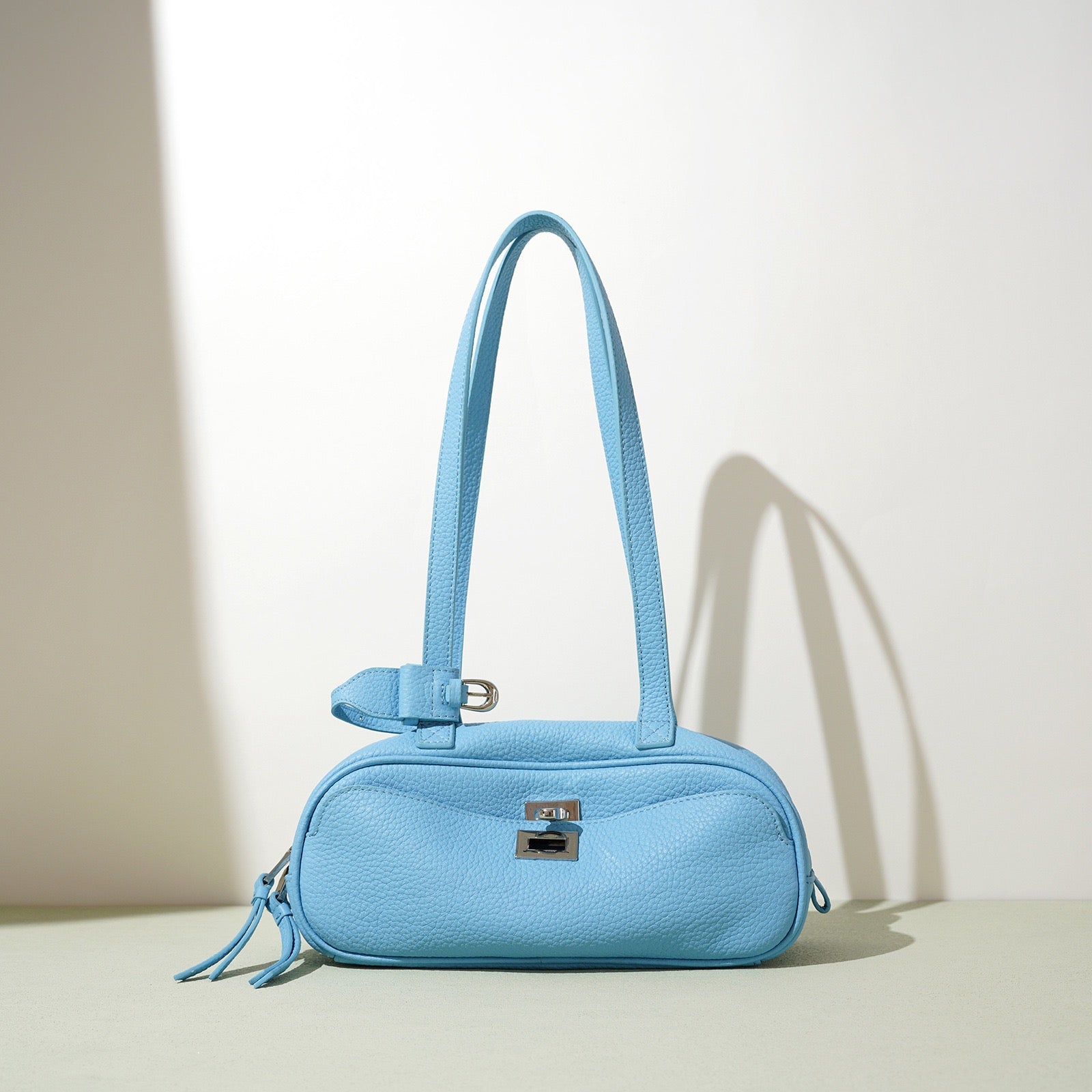 Summer Bright Colored Women's Genuine Leather Shoulder Bag