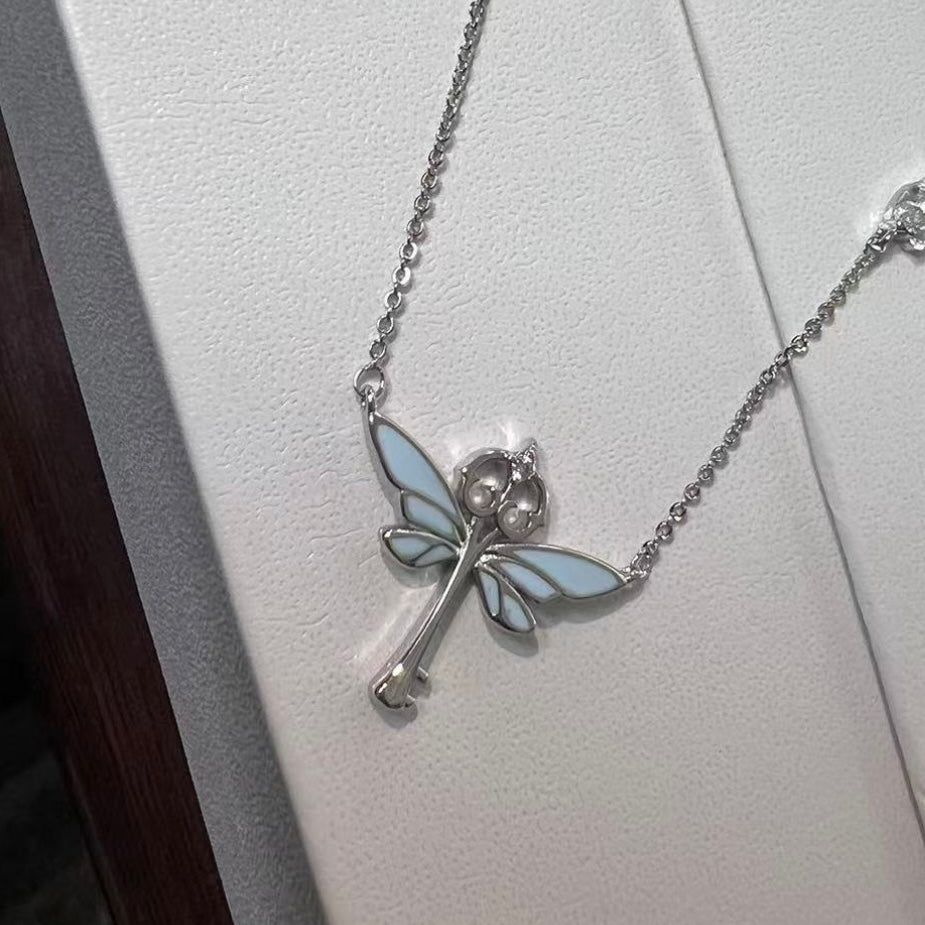 Luminous Magic Blue Butterfly Key Necklace